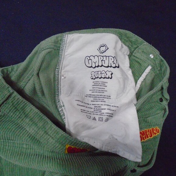 Empyre Skate Corduroy Pants 33x29 Hedge Green Baggy Loose Y2K Relaxed Fit. - Picture 2 of 2